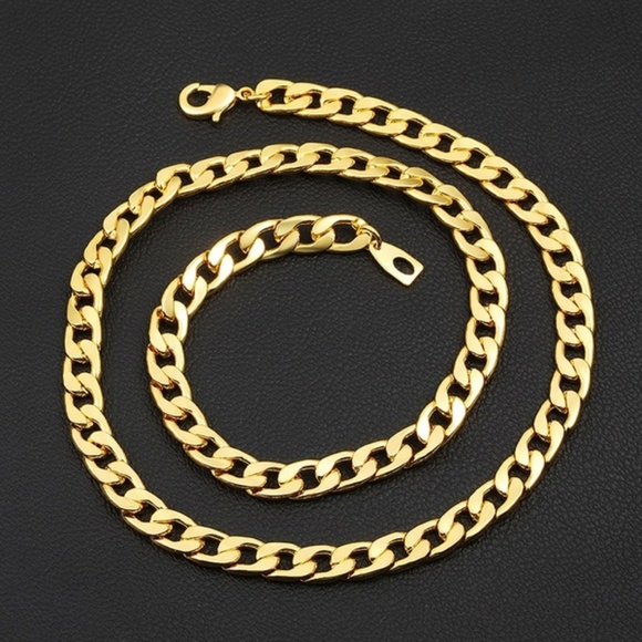 NWT 18K Gold PLATED 6mm Men's Figaro Chain - Picture 3 of 6